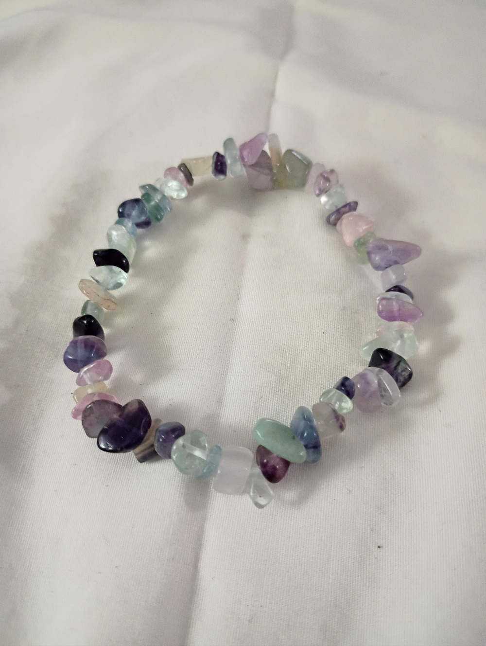 Multi-Color Natural Stone Chip Stretch Bracelet